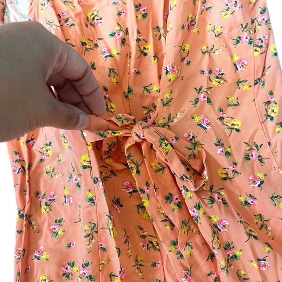 BP Ditzy Floral Romper Ruffle Bottom Orange Women’s size XS - Picture 3 of 5